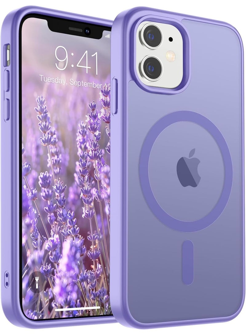 أكاليكس جراب مغناطيسي لهاتف آيفون 11 [مقاوم للصدمات ونحيف] غطاء خلفي صلب شفاف غير لامع مع حماية عالية الجودة | بنفسجي فاتح - Image 1